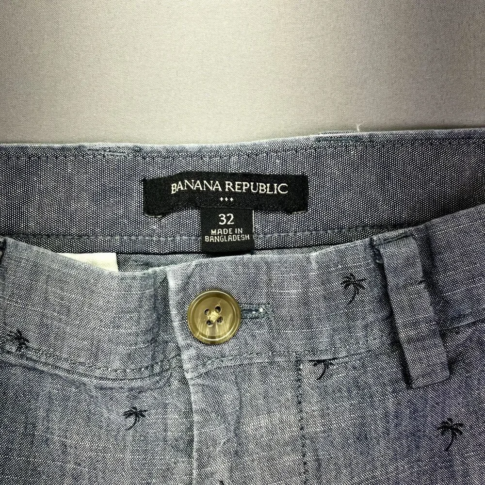 Banana Republic Mens Cotton Hawaiian Slash Pockets‎ Shorts Size 32